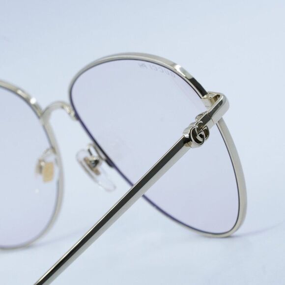 NEW GUCCI GG1419S 004 GOLD /TRANSPARENT SUNGLASSES - Picture 5 of 12